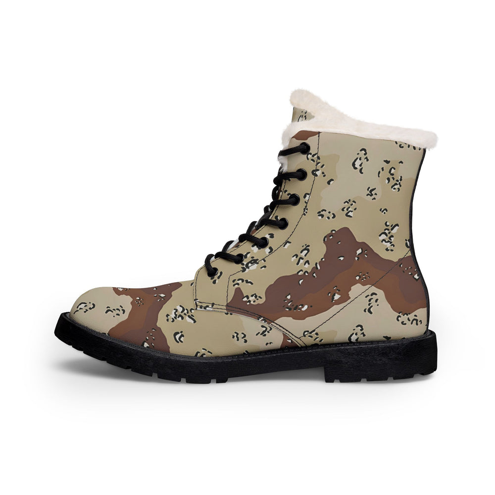 Chocolate Chip Desert Camo Men's Fur and Leather Boots