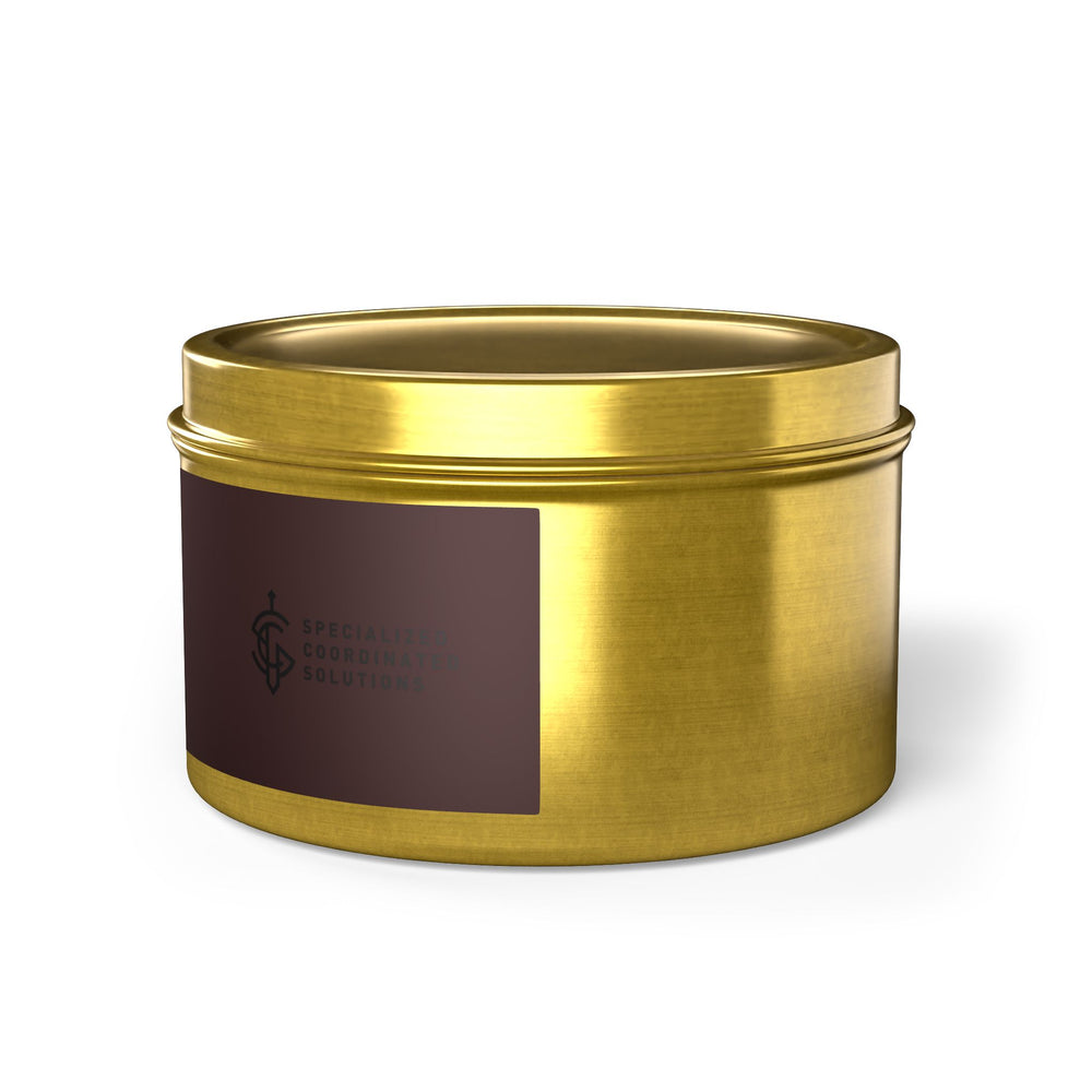 SCS Aromatic Tin Candle — Luxe Scented Travel Candle in Sleek Tin and Subdued Label