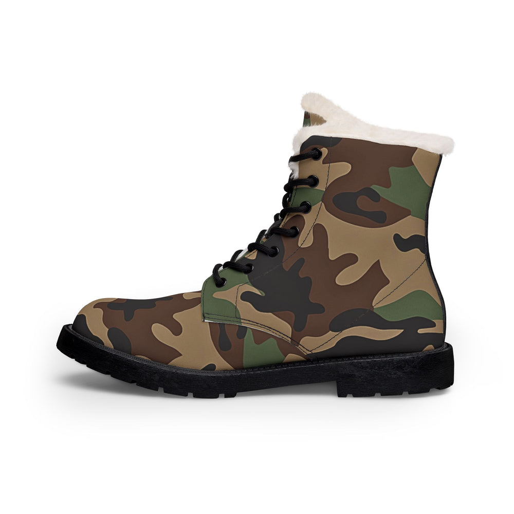French CCE Camo Men's Fur and Leather Boots