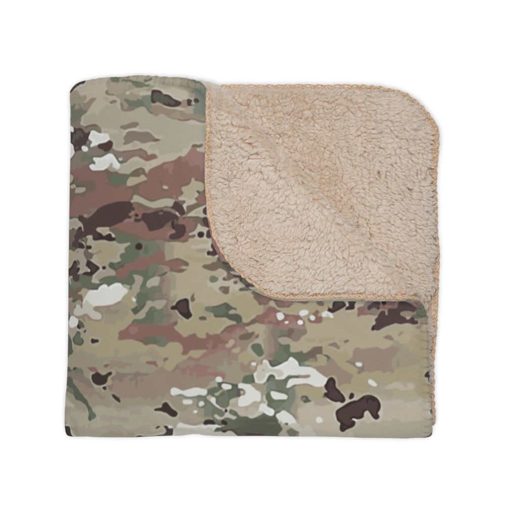 Scorpion Camouflage Tan Sherpa Blanket By Equippage.com