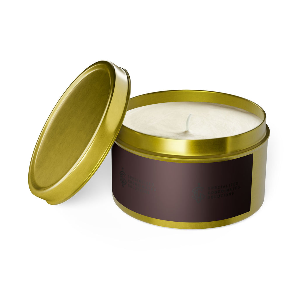SCS Aromatic Tin Candle — Luxe Scented Travel Candle in Sleek Tin and Subdued Label