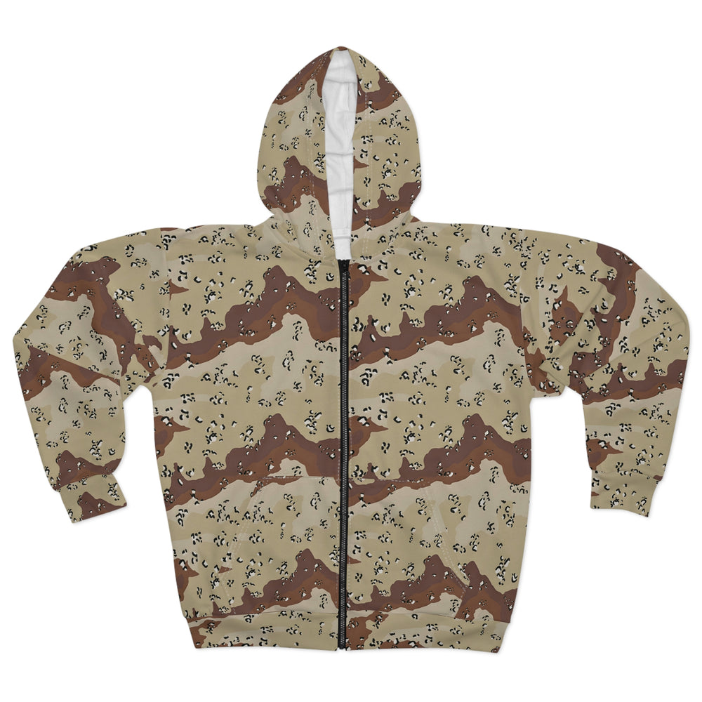 Chocolate Chip Desert Camo Unisex Zip Hoodie