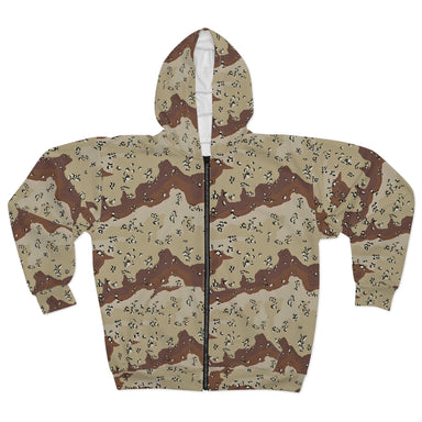Chocolate Chip Desert Camo Unisex Zip Hoodie - Equippage.com