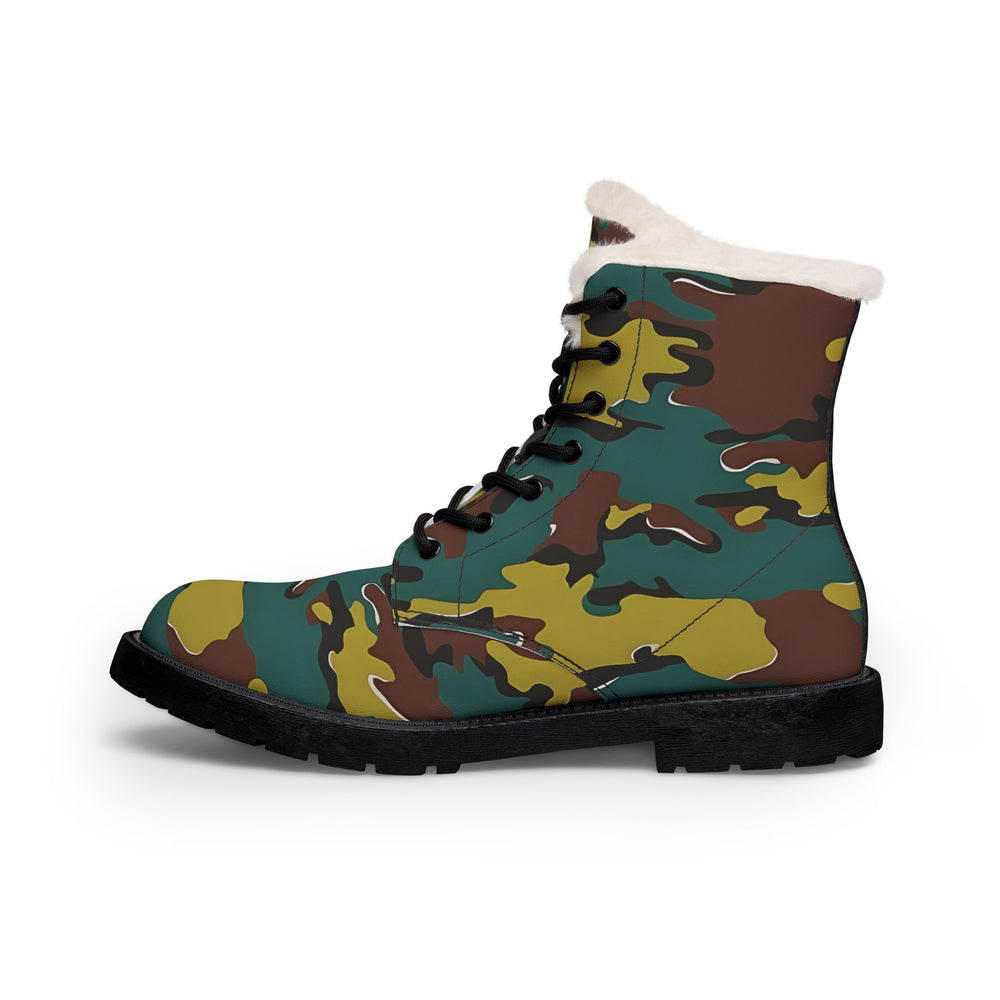 Belgian M1999 Jigsaw Camo Men's Fur and Leather Boots