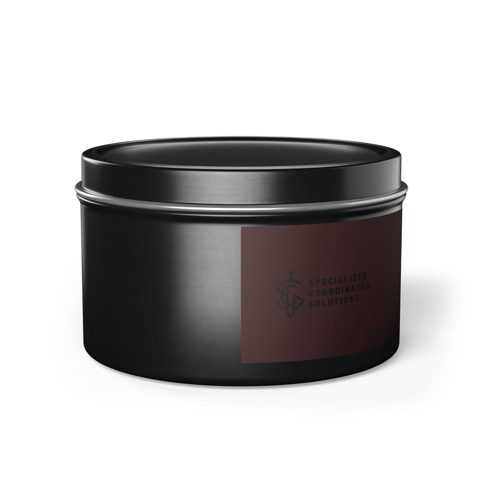 SCS Aromatic Tin Candle — Luxe Scented Travel Candle in Sleek Tin and Subdued Label
