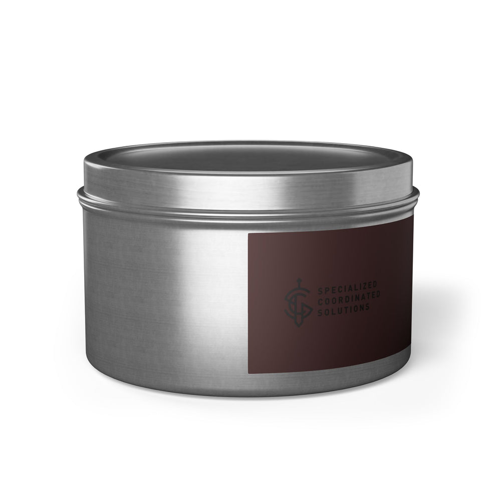 SCS Aromatic Tin Candle — Luxe Scented Travel Candle in Sleek Tin and Subdued Label