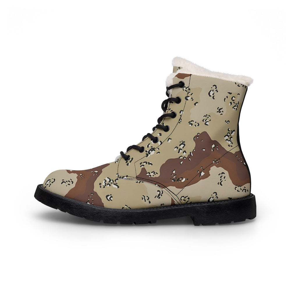 Chocolate Chip Desert Camo Men's Fur and Leather Boots