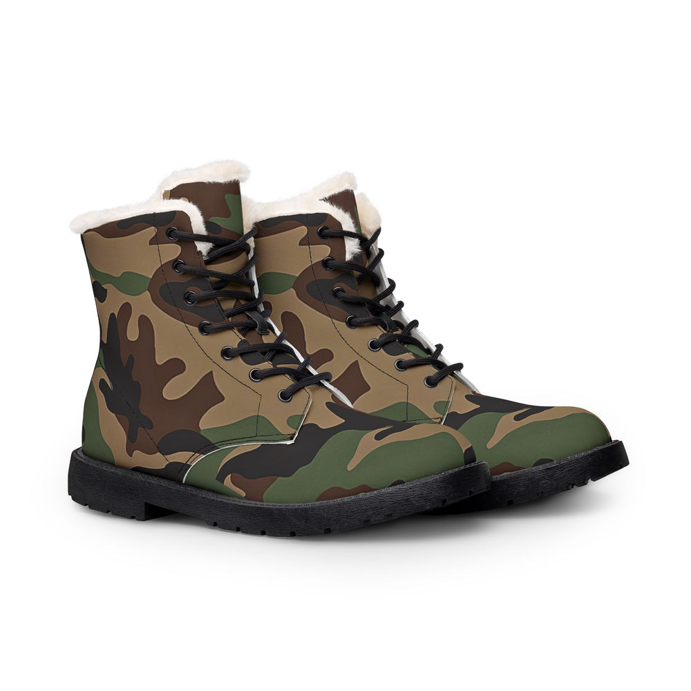French CCE Camo Men's Fur and Leather Boots