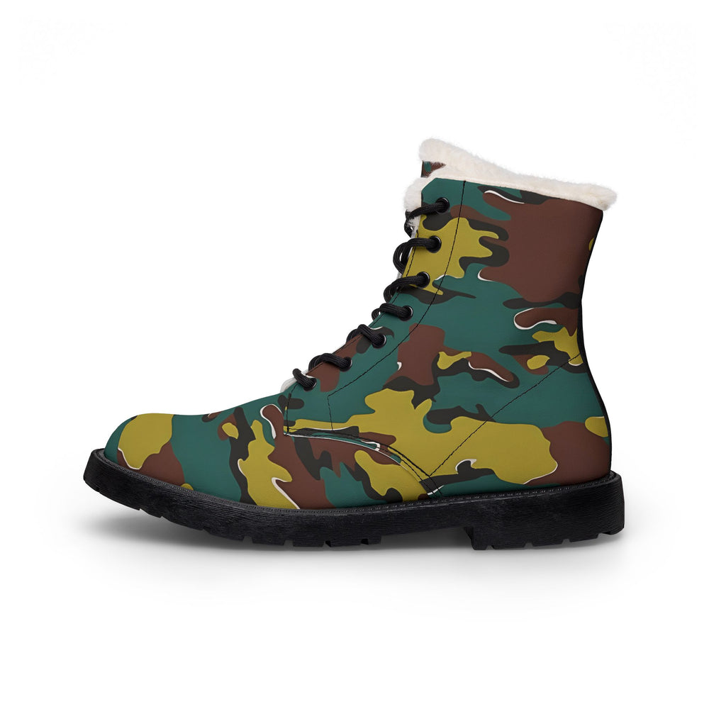 Belgian M1999 Jigsaw Camo Men's Fur and Leather Boots