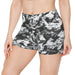 Black & White Camo Women's Shorts — All-Over Print Activewear - Equippage.com