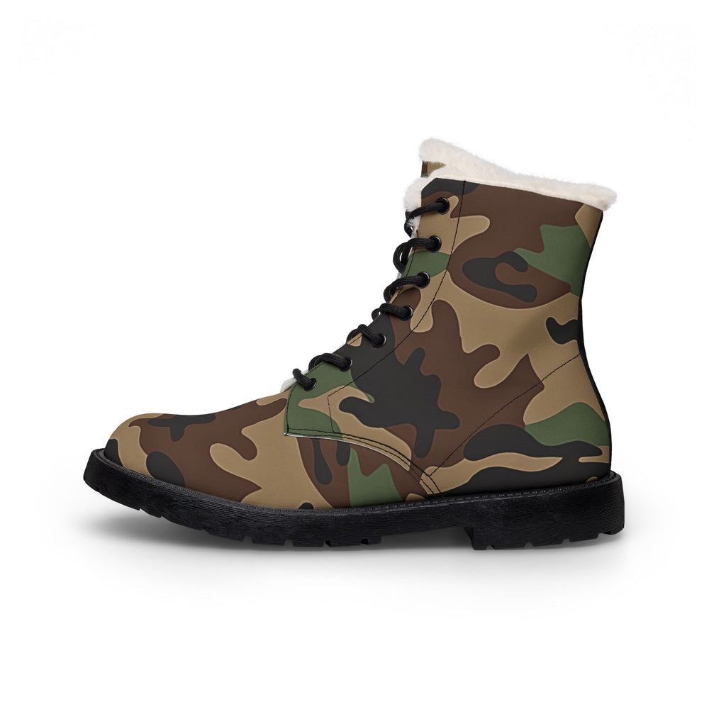 French CCE Camo Men's Fur and Leather Boots