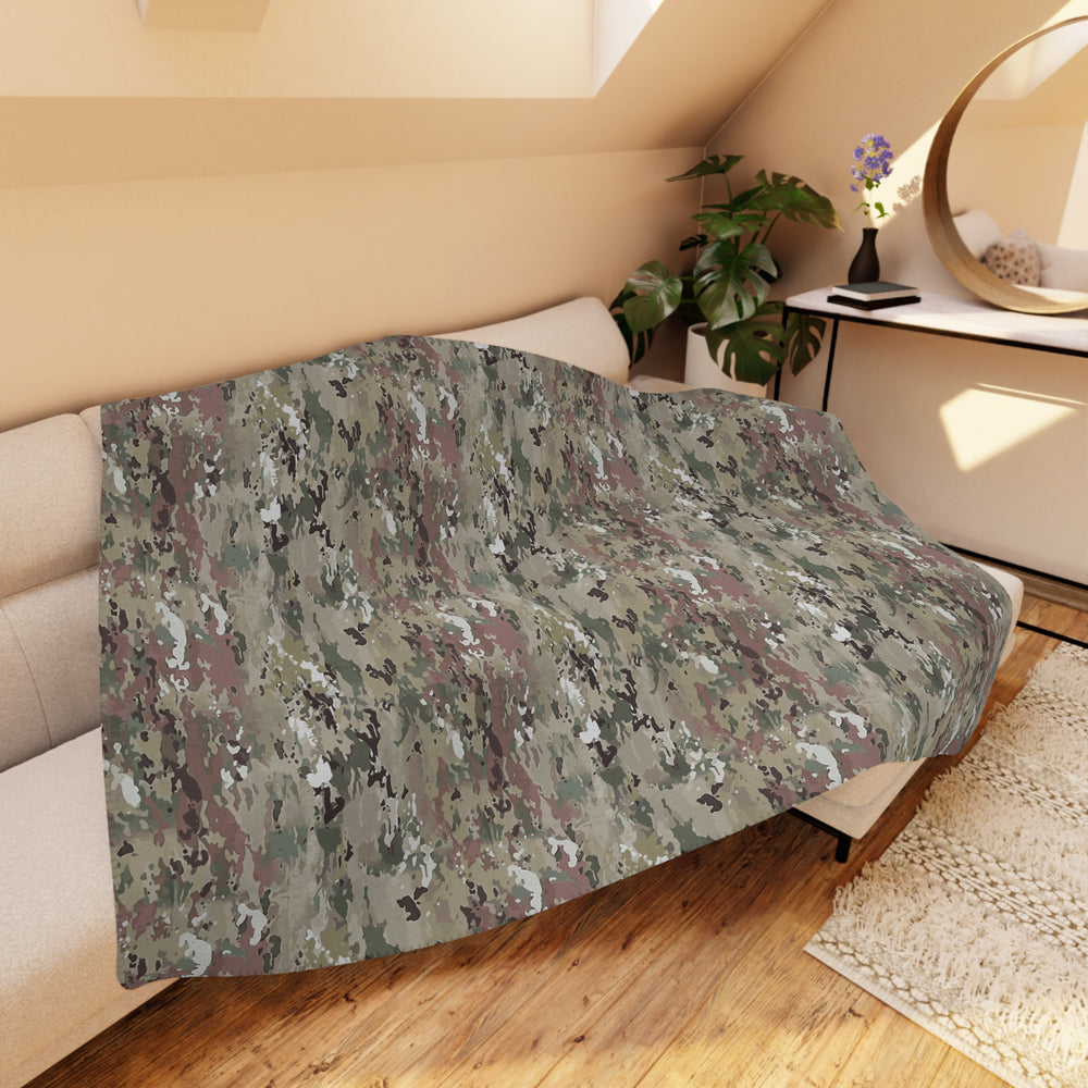 Scorpion Camouflage Tan Sherpa Blanket By Equippage.com