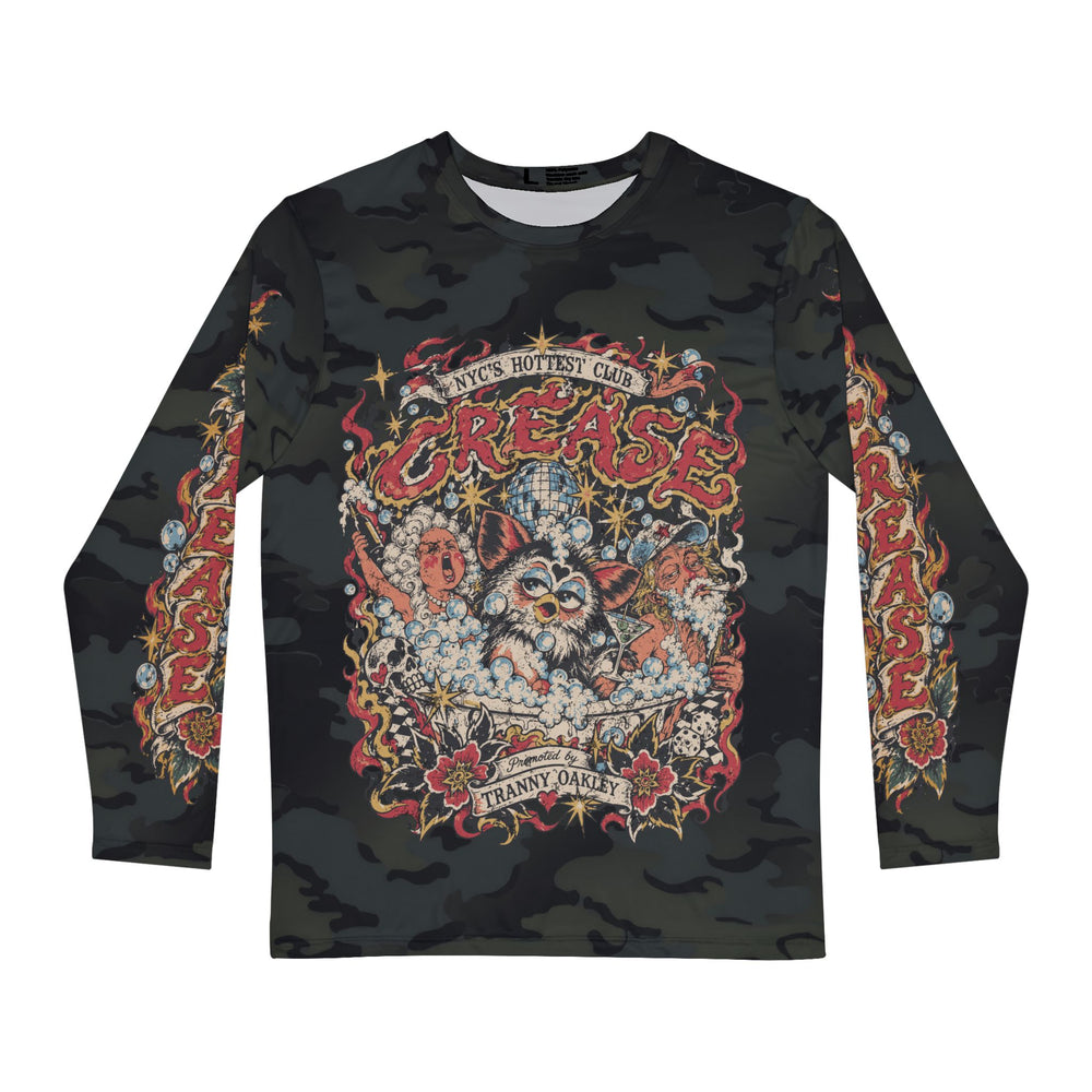 Crease NYC's Hottest Club Black Camo Long Sleeve Shirt