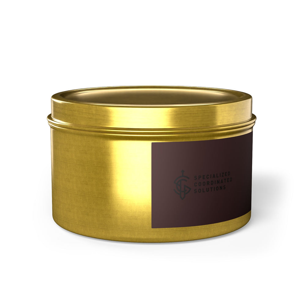 SCS Aromatic Tin Candle — Luxe Scented Travel Candle in Sleek Tin and Subdued Label