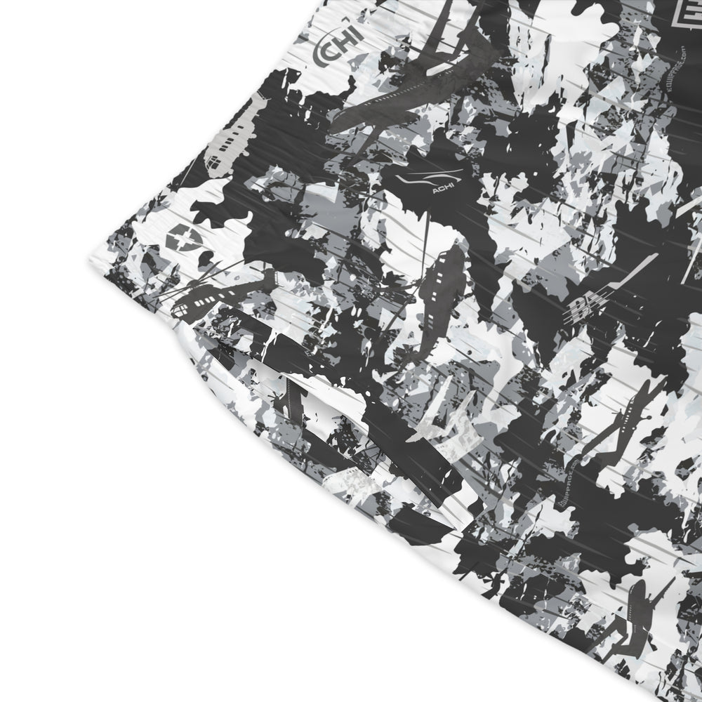 Men's Jogger Shorts — Black & White Camo AOP - Equippage.com
