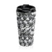 Monochrome Camo Stainless Steel Travel Mug — Insulated Black & White Pattern - Equippage.com