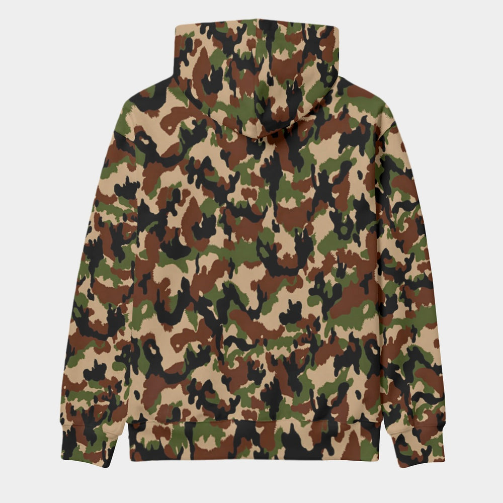 Swiss Taz 90 Woodland Camo Men's Thicken Pullover Hoodie - Equippage.com