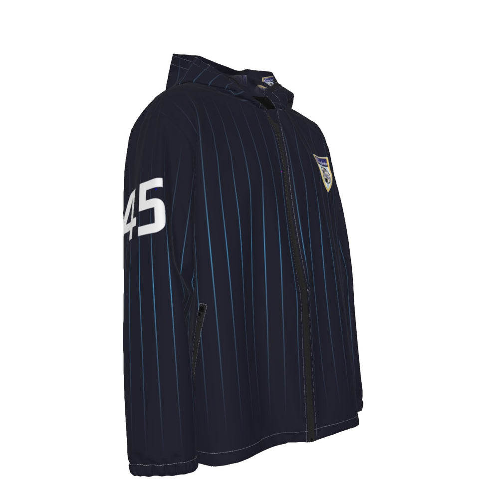 Blue Knights Soccer Club #45 Men's Hooded Zipper Windproof 45 Jacket Futbol Team Uniforms 2024