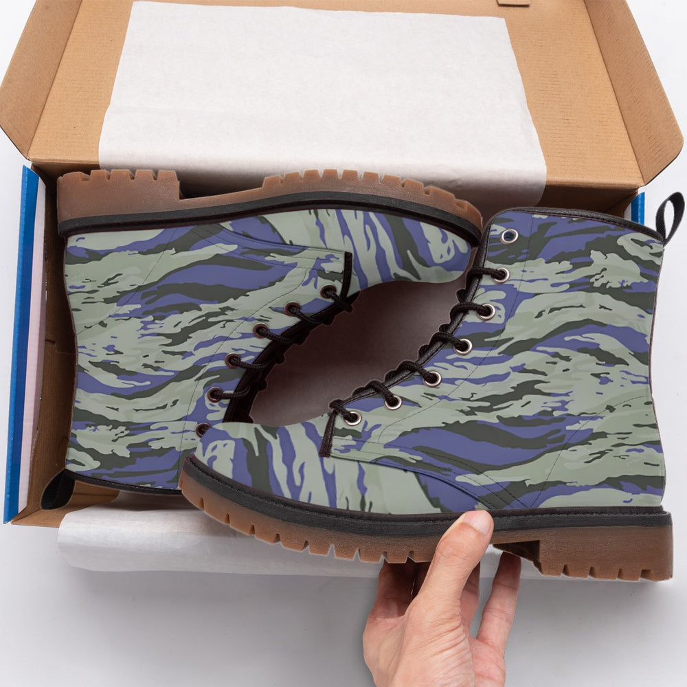 Greek Blue Lizard Camo Men's Martin Short Boots