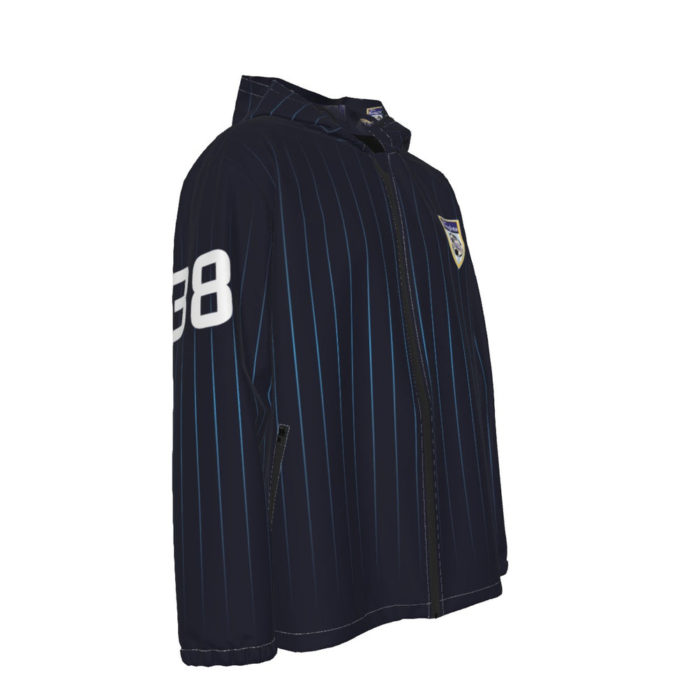 Blue Knights Soccer Club #38 Men's Hooded Zipper Windproof 38 Jacket Futbol Team Uniforms 2024