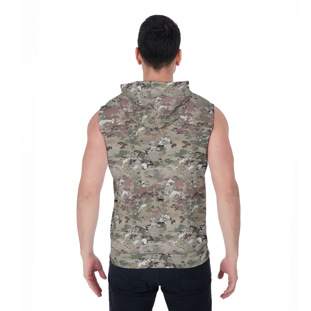 All-Over Print Men's Zipper-Up Sleeveless Hoodie