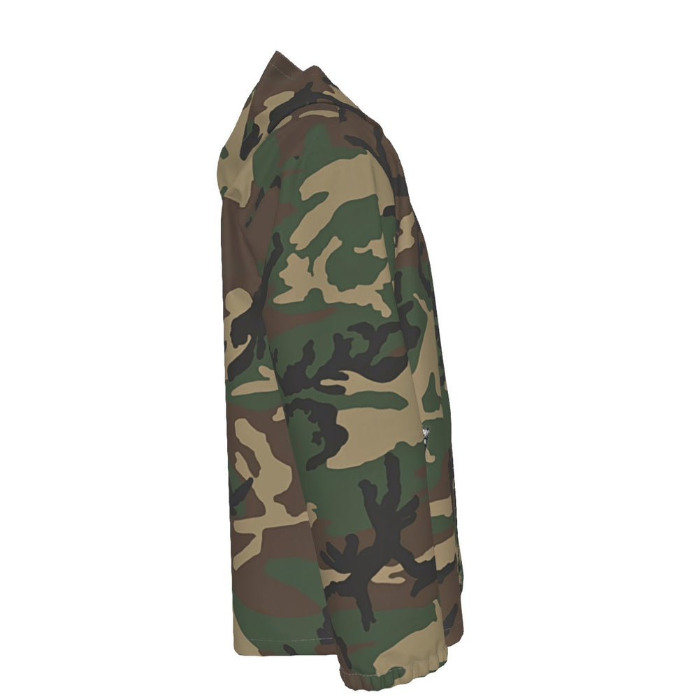US M81 Woodland Camo Men's Hooded Zipper Windproof Jacket