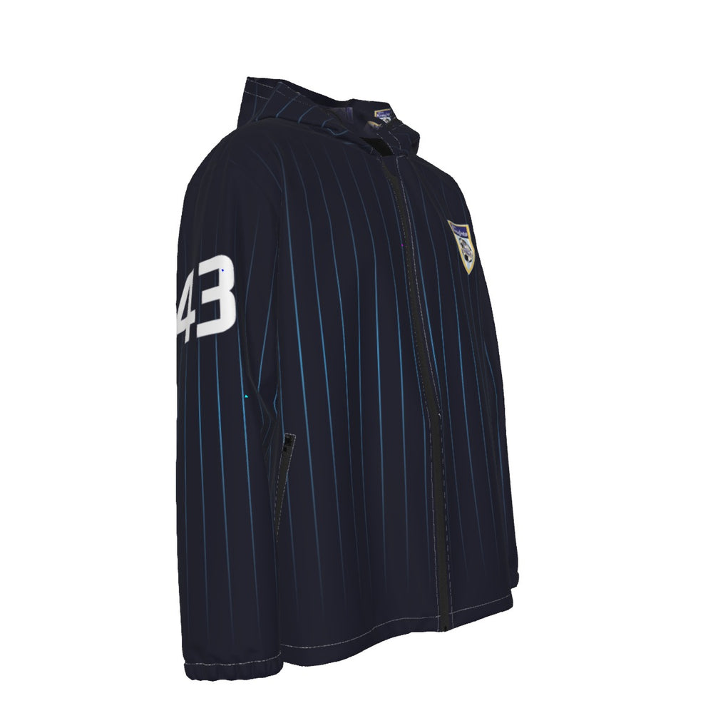 Blue Knights Soccer Club #43 Men's Hooded Zipper Windproof 43 Jacket Futbol Team Uniforms 2024