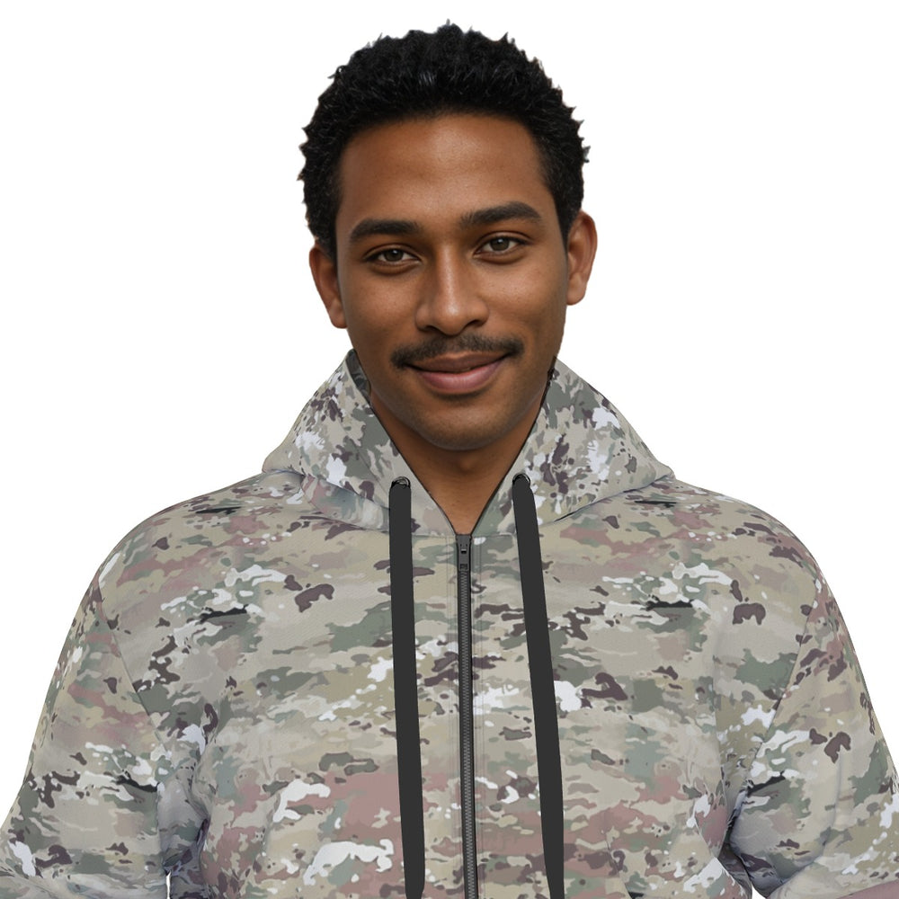 All-Over Print Unisex Zipper Hoodie With Black Lining