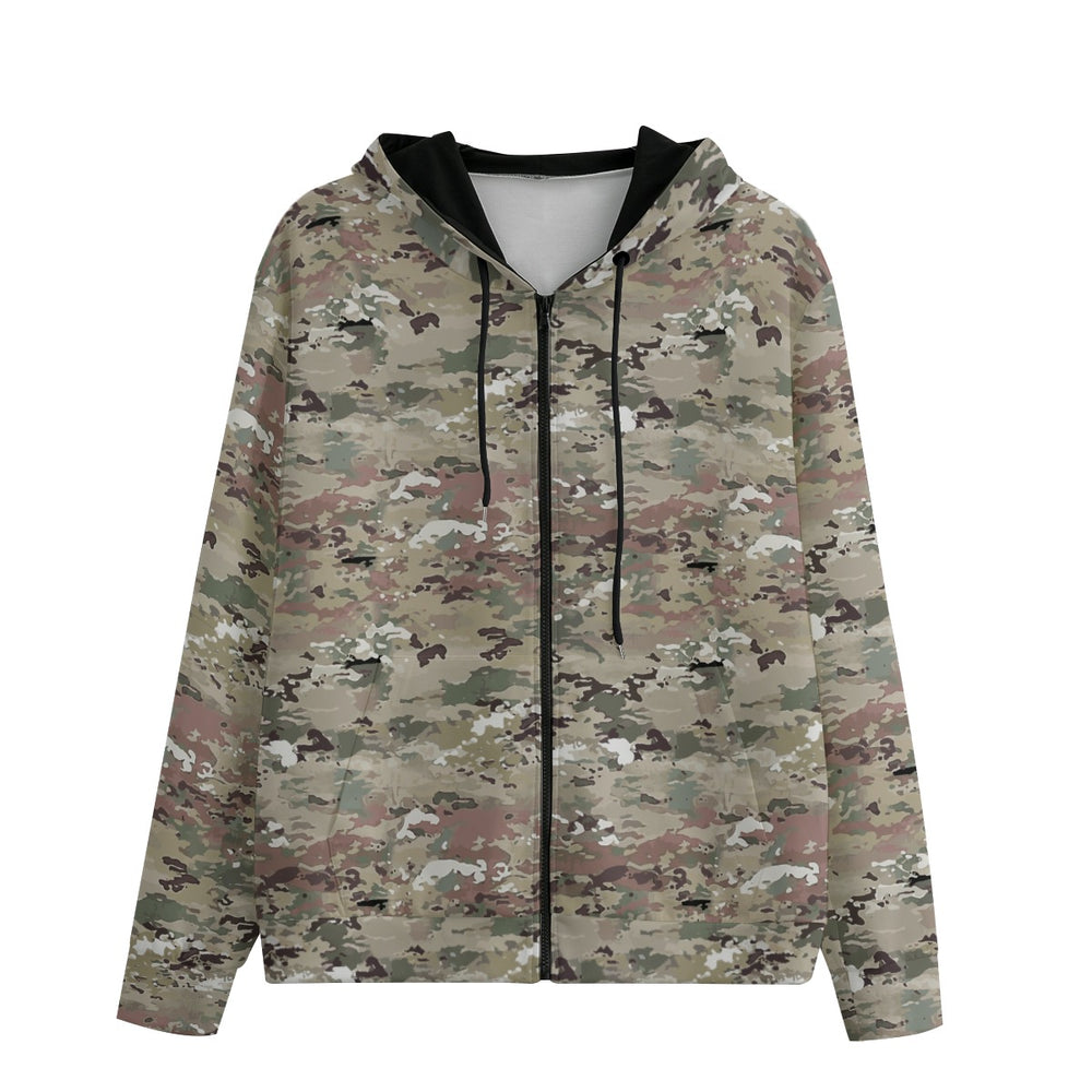 All-Over Print Zip Up Hoodie With Pocket | Interlock