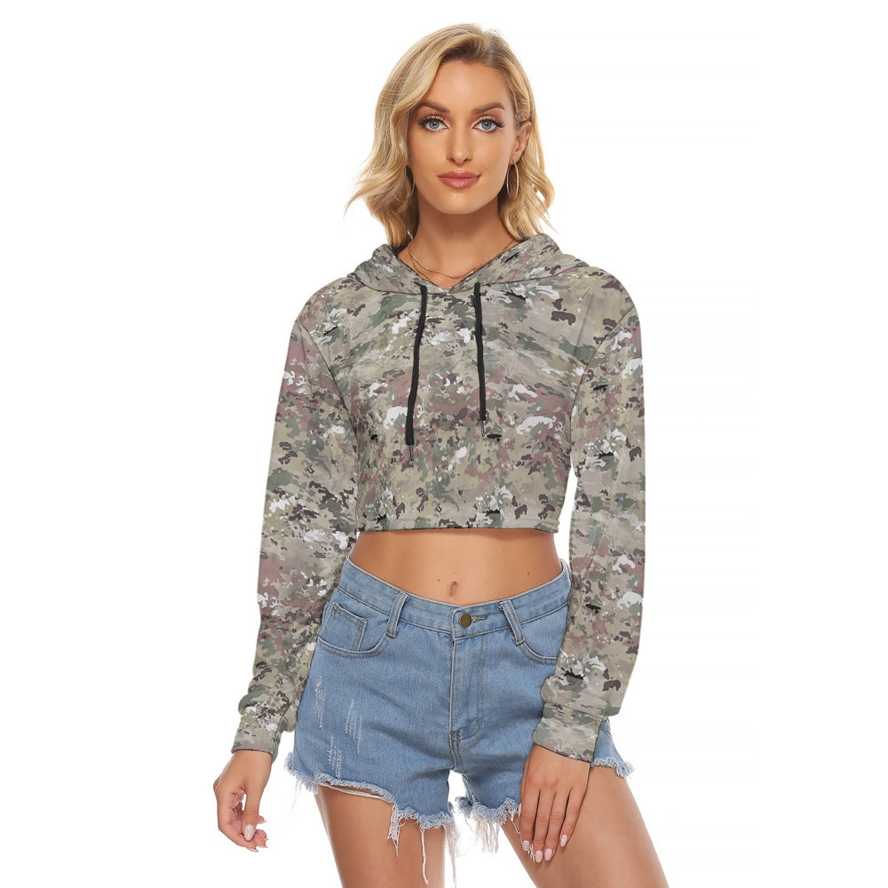 All-Over Print Women's Crop Top Hoodie|Velvet