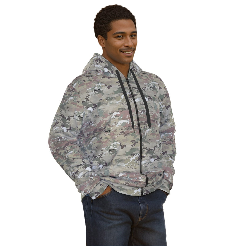 All-Over Print Unisex Zipper Hoodie With Black Lining