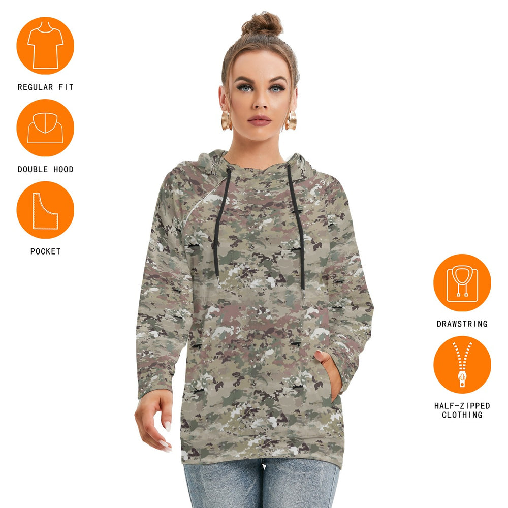 Scorpion Camouflage Women's Hoodie With Double-Sized Hood by Equippage.com