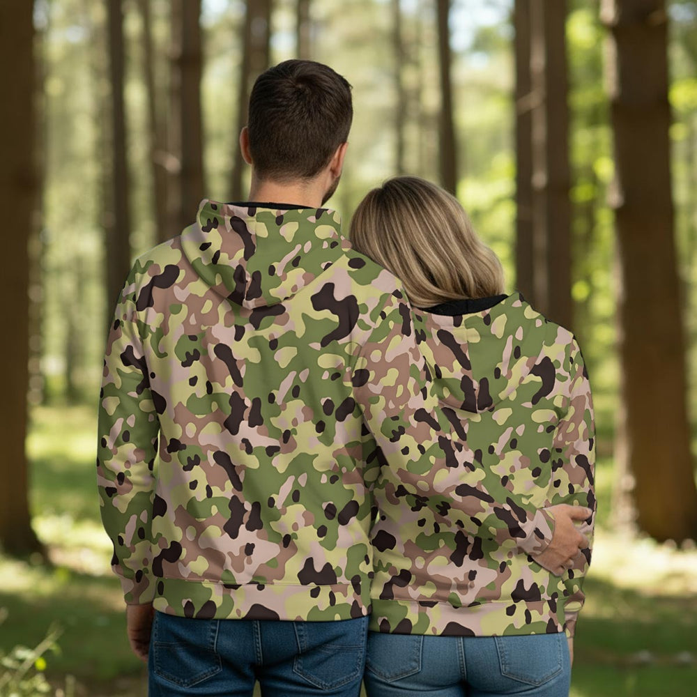 Portuguese M18 Padrão Multi-Terreno Camo Men's Thicken Pullover Hoodie
