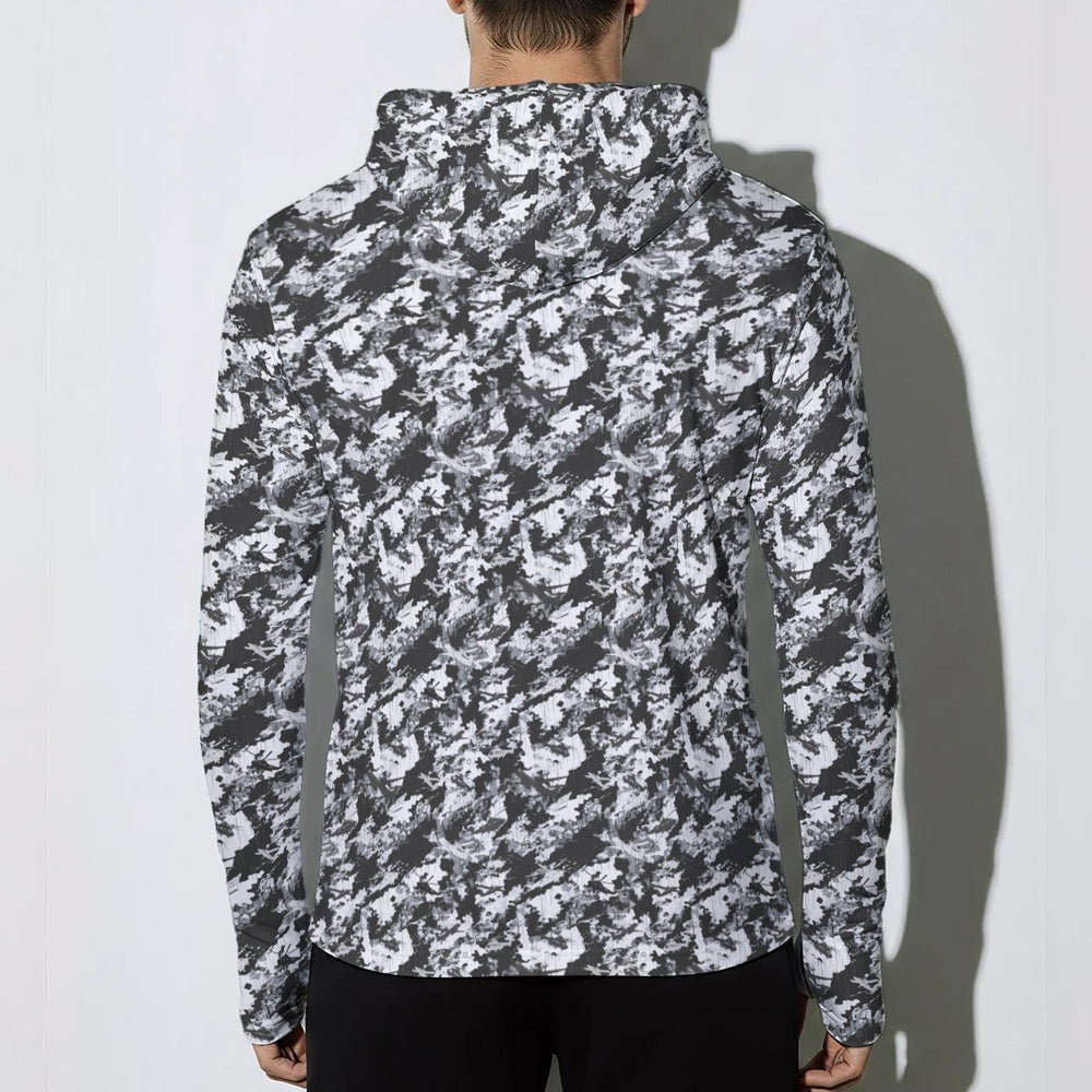 PRESS Camo Sunscreen UV Sports Hoodie with Thumb Holes by Equippage.com - Equippage.com