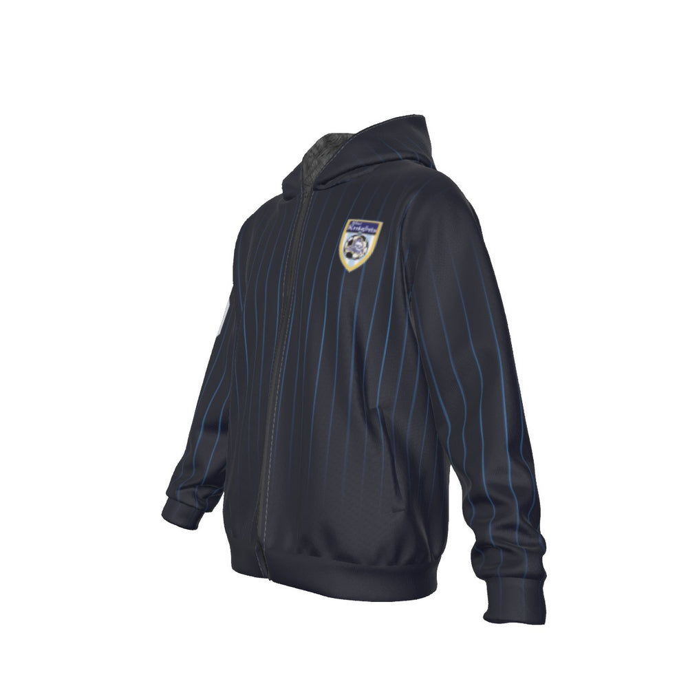 Blue Knights #00 Soccer Club Men's Sherpa Fleece Zip Up Hoodie Futbol Team Uniforms 2024