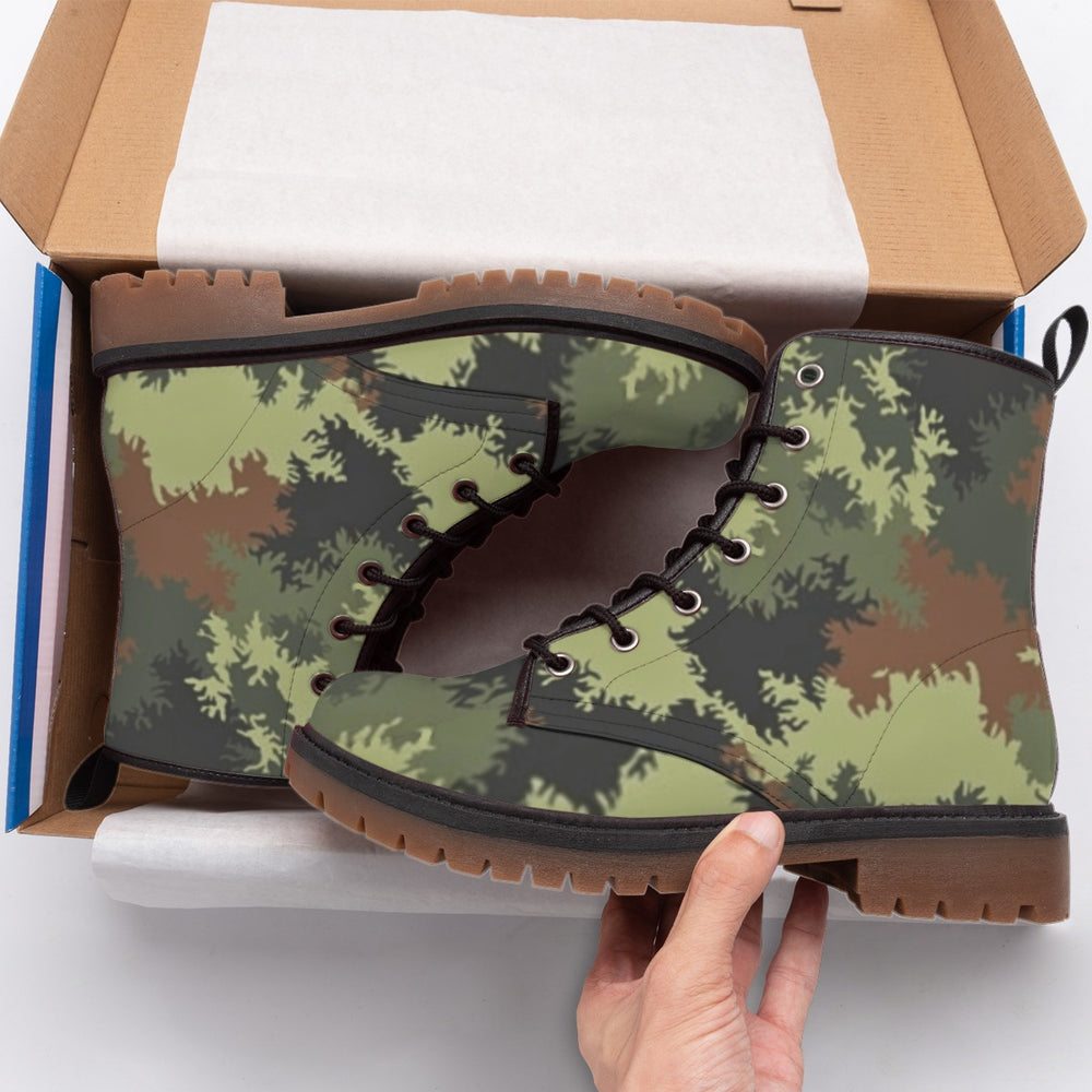 German Sägezahnmuster/Sawtooth Camo Men's Martin Short Boots