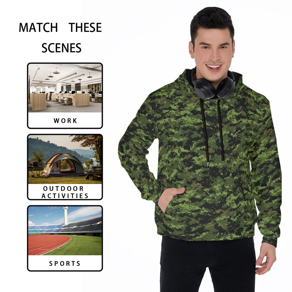 Cadpat TW All-Over Print Men's Thicken Pullover Hoodie - Equippage.com