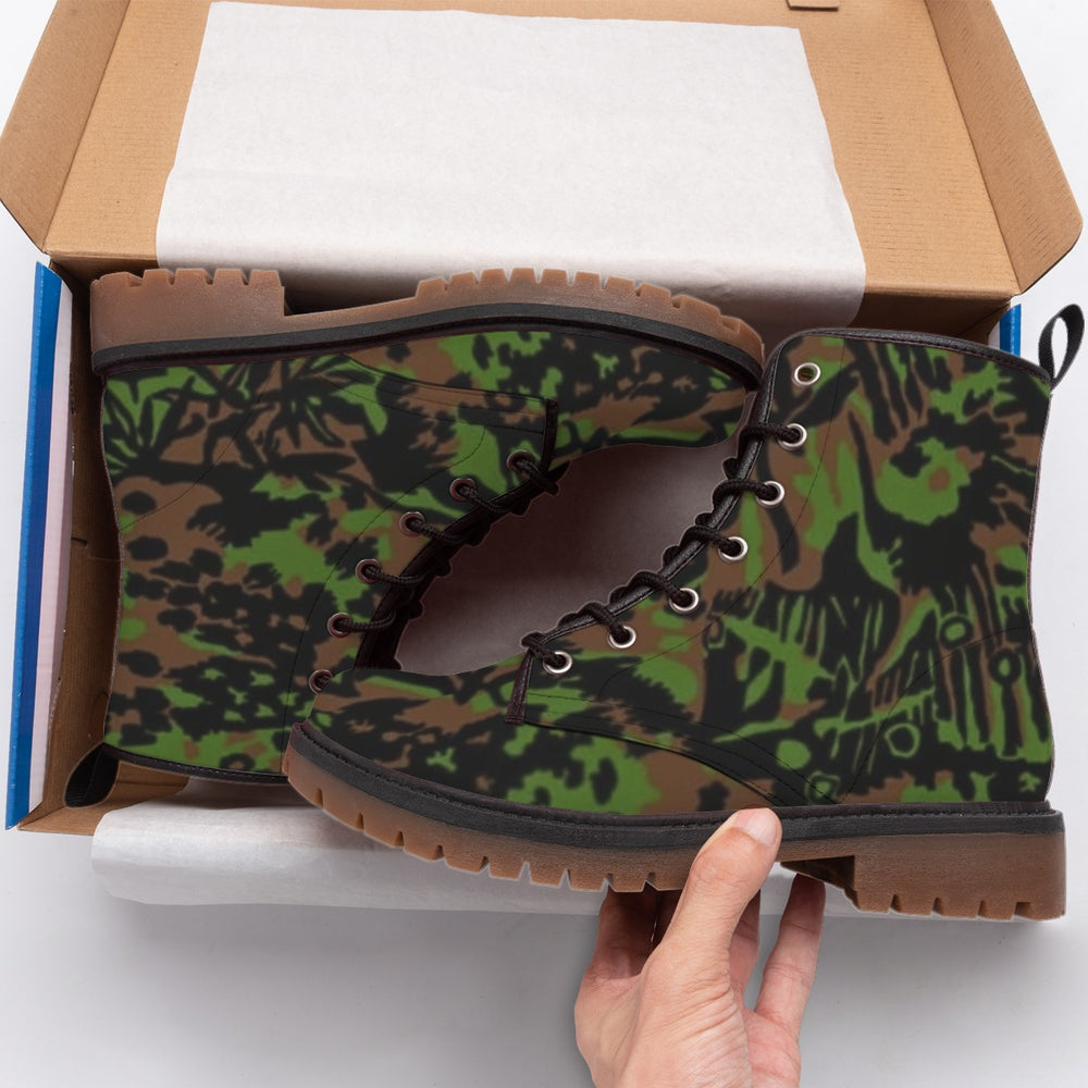 German Palmenmuster Camo Men's Martin Short Boots