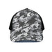 PRESS Camo Unisex Trucker Hat with black half-mesh back - Equippage.com