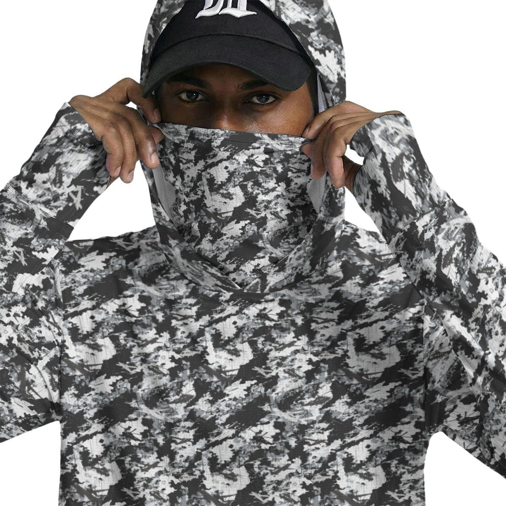 PRESS Camo Sun Protection Hoodie with Face Cover and Thumb Holes - Equippage.com
