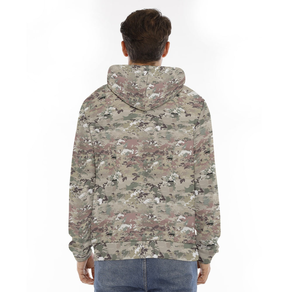 All-Over Print Men's Hoodie With Placket Double Zipper