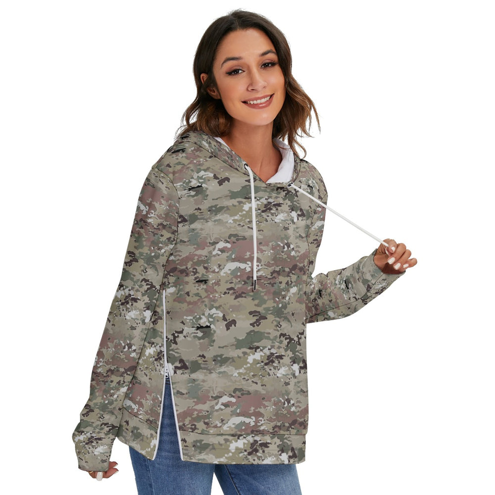 All-Over Print Women's Heavy Fleece Zip-on-the-Side Hoodie