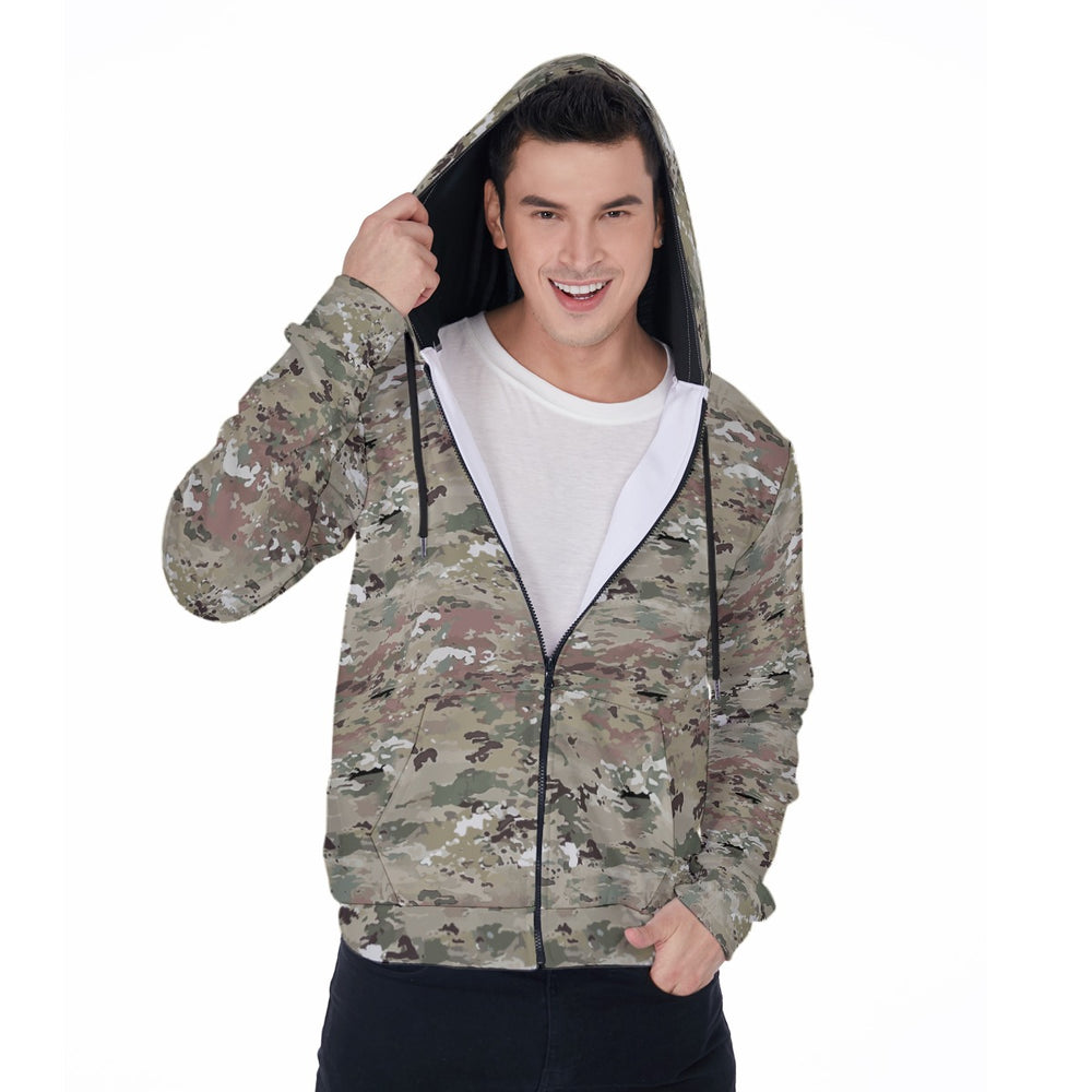 All-Over Print Men's Mirco Fleece Zip Up Hoodie