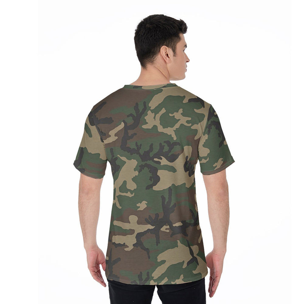 US M81 Woodland Camo V-Neck T-Shirt