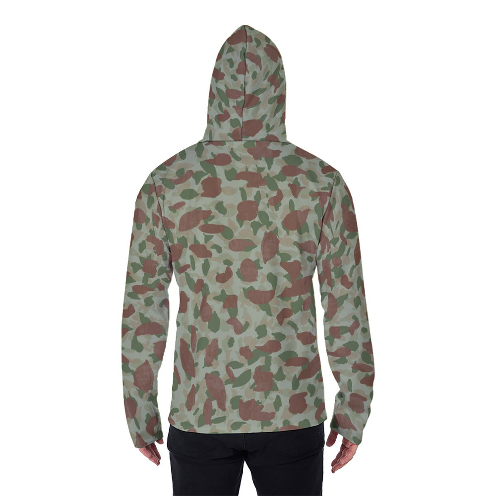 Frogskin Camo Men's Pullover Hoodie with gaiter mask from Equippage.com