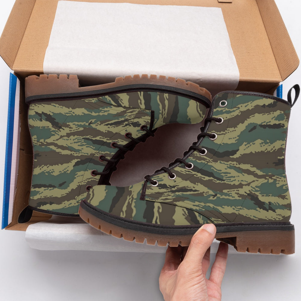 Russian Tiger Stripe Camo Men's Martin Short Boots