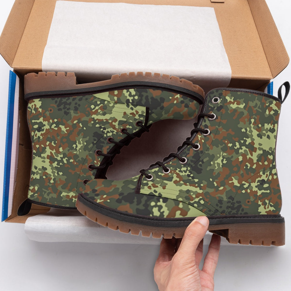 German Flecktarn Camo Men's Martin Short Boots