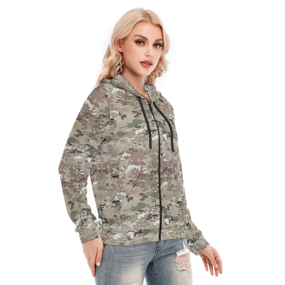 All-Over Print Women's Hoodie With Zipper