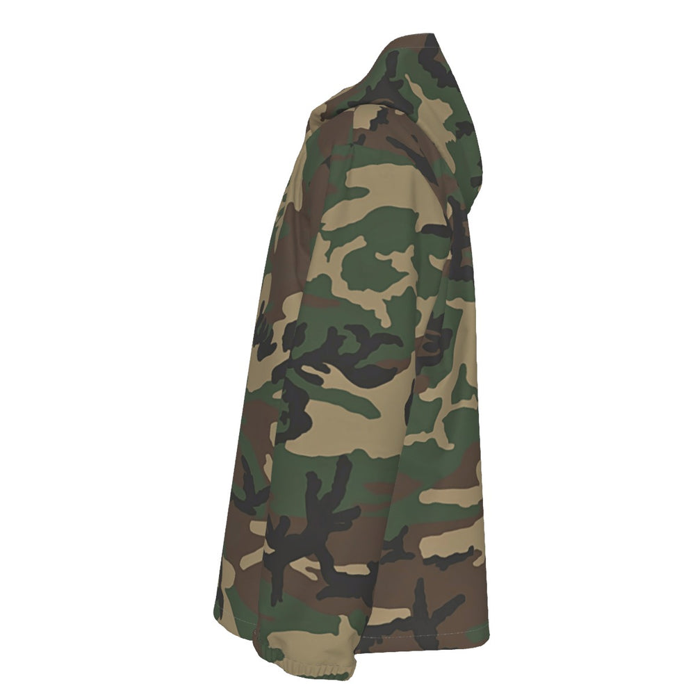 US M81 Woodland Camo Men's Hooded Zipper Windproof Jacket