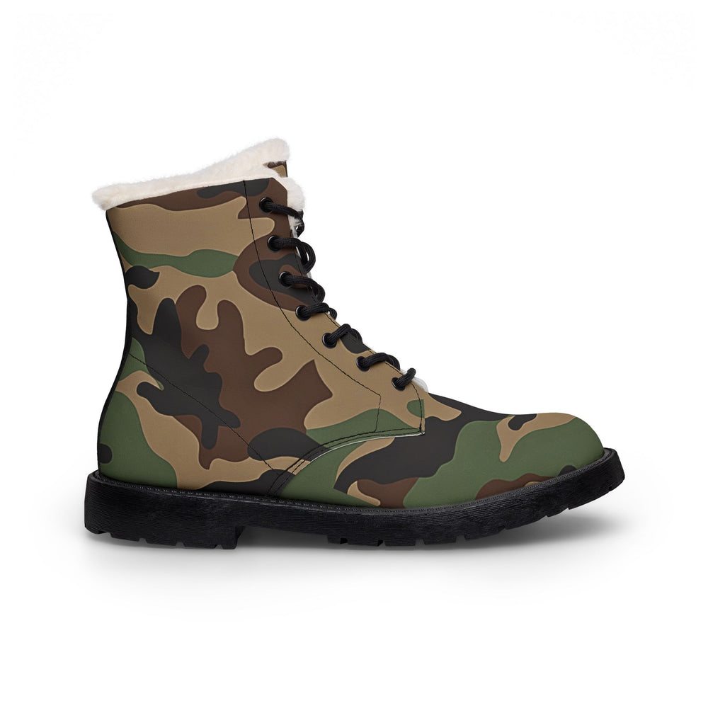 French CCE Camo Men's Fur and Leather Boots